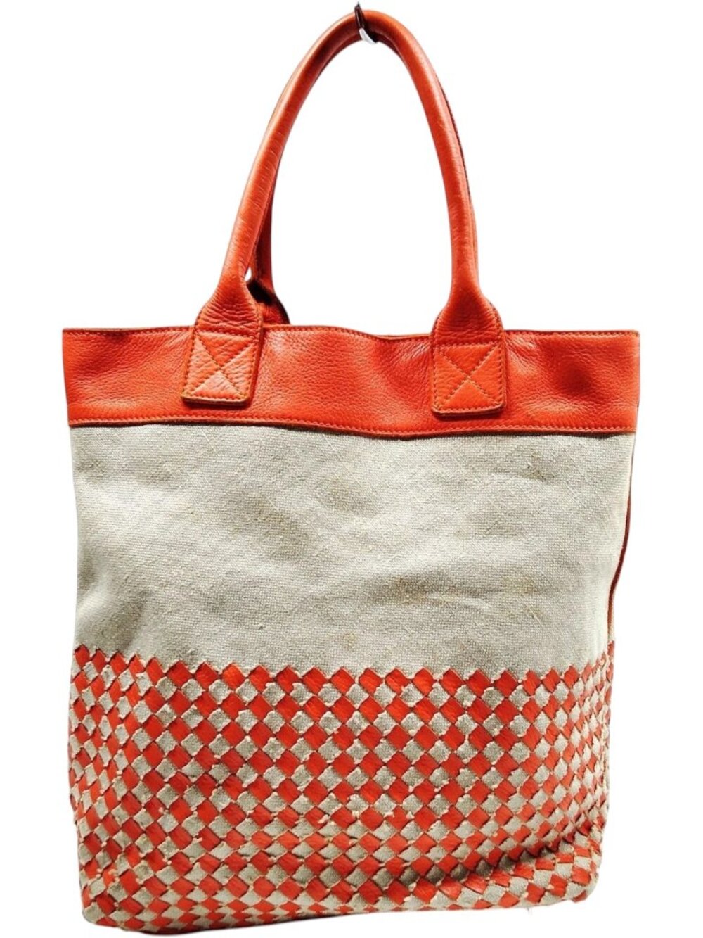 (L4) Bottega Veneta Tote Bag Orange Canvas